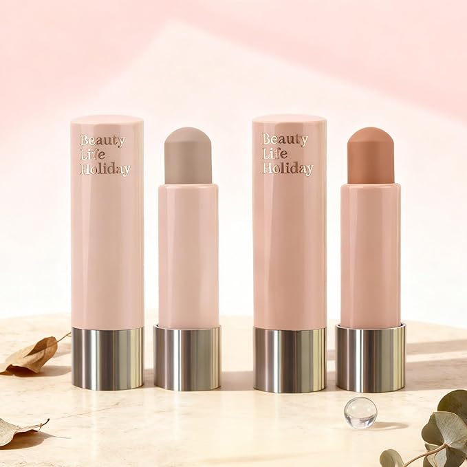 Warm Toned Contour Stick, Natural Matte Cream Contour Stick, Lightweight and Smooth Cream Bronzer Stick for Face Shaping Contouring Makeup, 02 Natural Brown