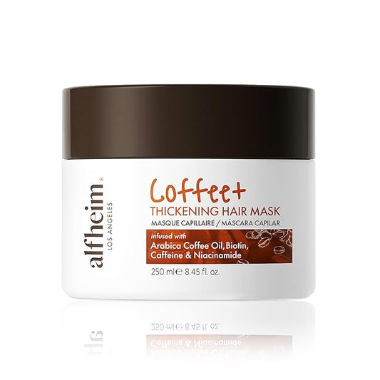 ALFHEIM Coffee+ Thickening Hair Mask for Fine, Weak & Thinning Hair with Caffeine, Biotin & Arabica Coffee Oil – Deep Repair, Strengthening & Volumizing Treatment – Sulfate-Free – 8.45 oz / 250 ml