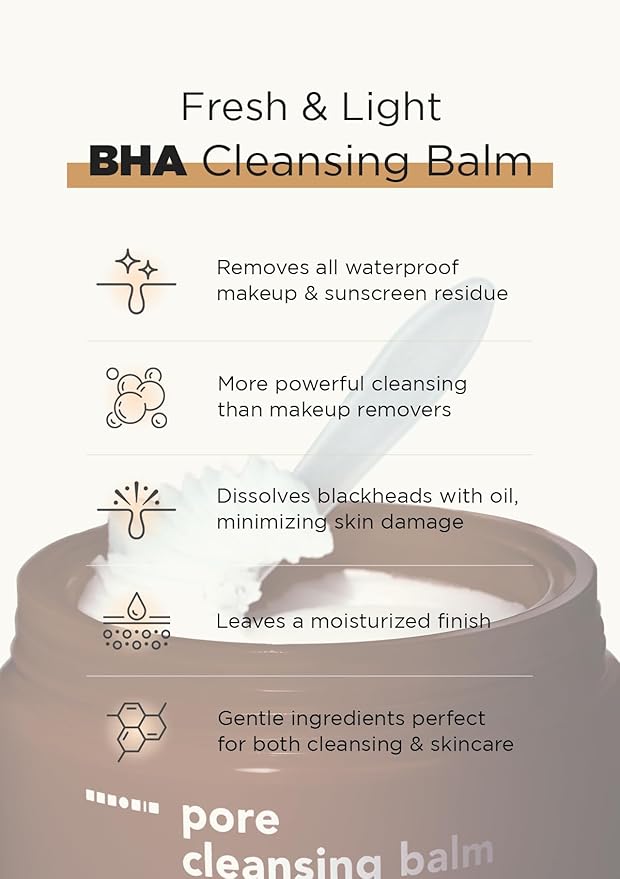 Hanskin BHA Pore Cleansing Balm – Korean Melting Balm Cleanser, Gentle Makeup Remover for Oily & Combination Skin | Solid-to-Oil Cleanser with BHA & Nourishing Oils | K-Beauty | 2.82 oz