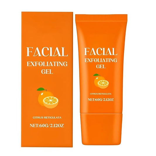 Facial Exfoliating Gel, Orange Exfoliating Gel Scrub for Face and Body, Orange Peeling Glue Remove Blackheads & Moisturize Skin for All Types Skin (A-1Pcs, One Size)