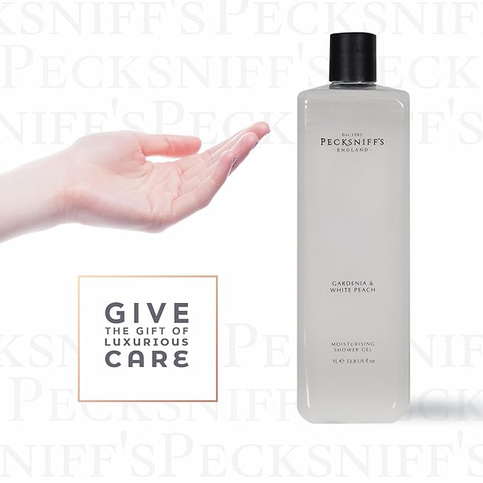 Pecksniff's Gardenia & White Peach Moisturizing Shower Gel | 1000 ml / 33.80 Fl Oz