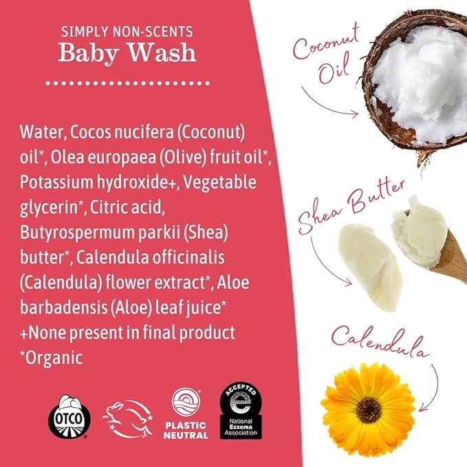 Earth Mama Baby Liquid Wash Foaming Hand Soap, Organic All Purpose Body Wash for Sensitive Skin, Castile Soap with Coconut Oil, Shea Butter, Calendula, & Aloe, Sweet Orange, 6.27 Fl Oz (Pack of 1)