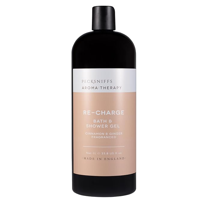 Pecksniff's Aroma:Therapy Re-Charge Shower Gel – Luxurious Moisturizing Bath & Body Cleanser, 1000 ml/33.8 fl oz Bottle