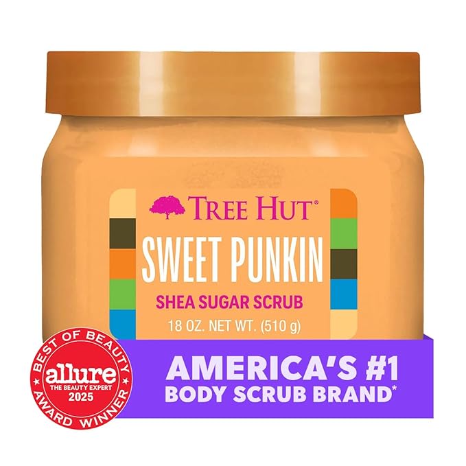 Tree Hut Shea Sugar Scrub Sweet Punkin | Exfoliating Body Scrub Removes Dead, Dry Skin for a Soft & Hydrated Feel | Nourishing Essential Body Care | 18 fl oz.