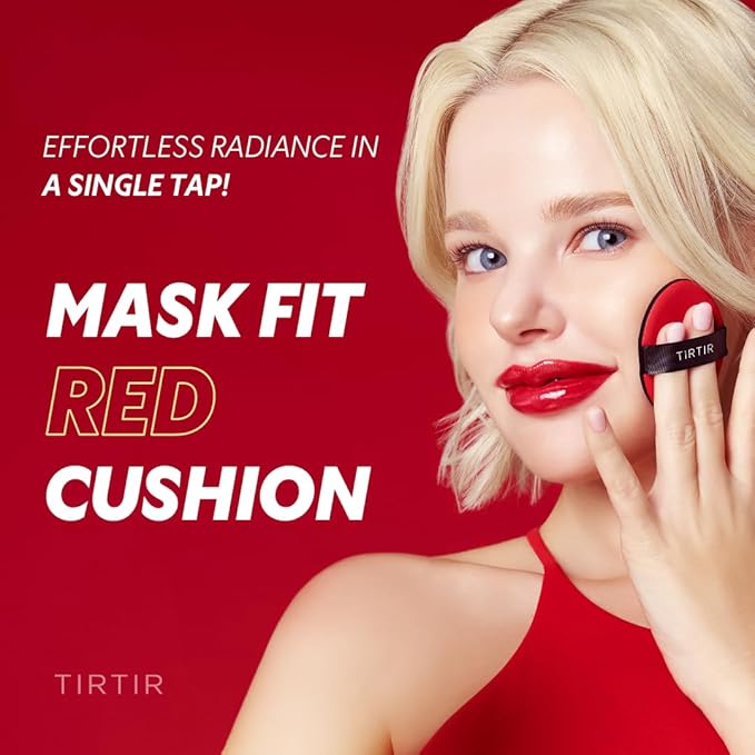 [*Mini Size*] TIRTIR Mask Fit Red Cushion Foundation | Full coverage, Weightless, Skin fit, Satin Glow Finish, Korean Makeup, beauty, Tattoo cover up, Buildable (#13N Fair Ivory, 0.15 Fl Oz)