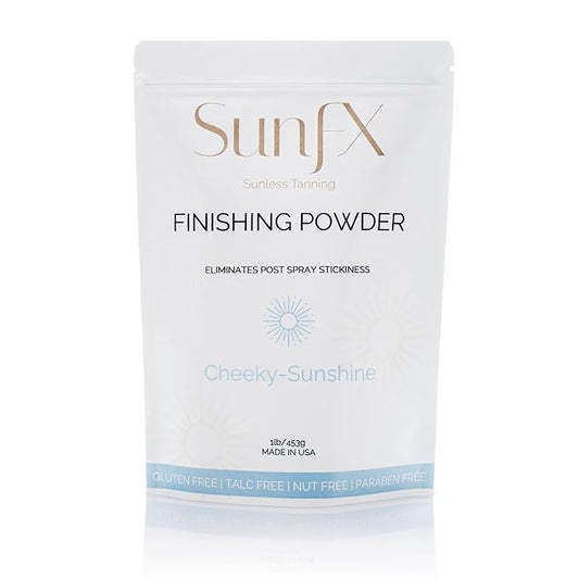 SunFX Post Spray Tan Translucent Finishing Powder | Talc Free | Sunless Tanning Setting Powder | Shimmer | Cheeky-Sunshine - 1lb