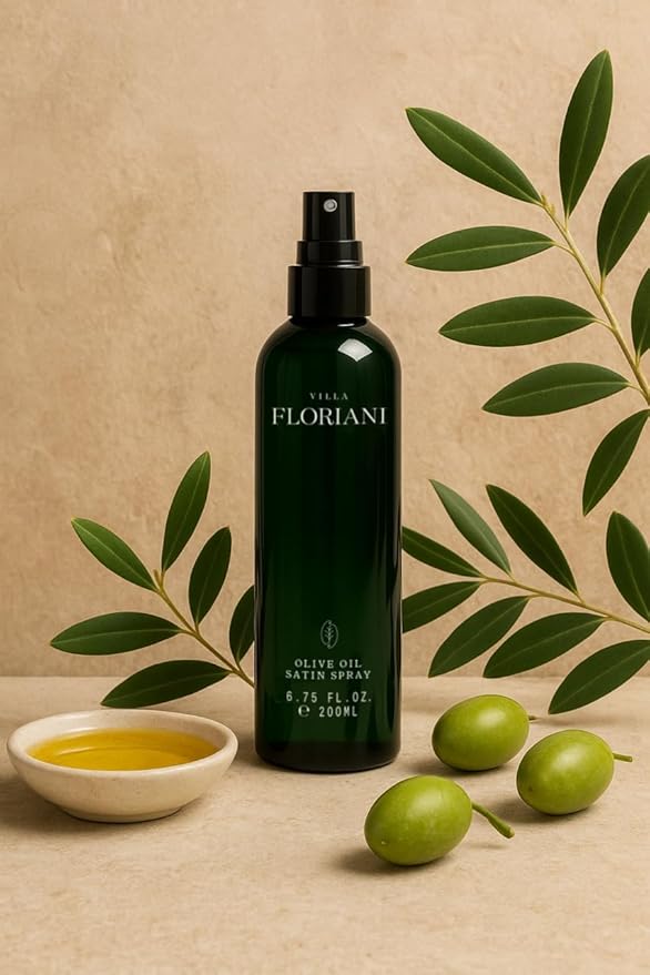 Villa Floriani After Shower Luxury Body Spray with Olive Oil | Nourishing & Moisturizing Mist for Dry, Aging Skin | Fast Absorbing Non Greasy Glow | Naturally Scented Body Oils for Women, 5.07 fl. oz