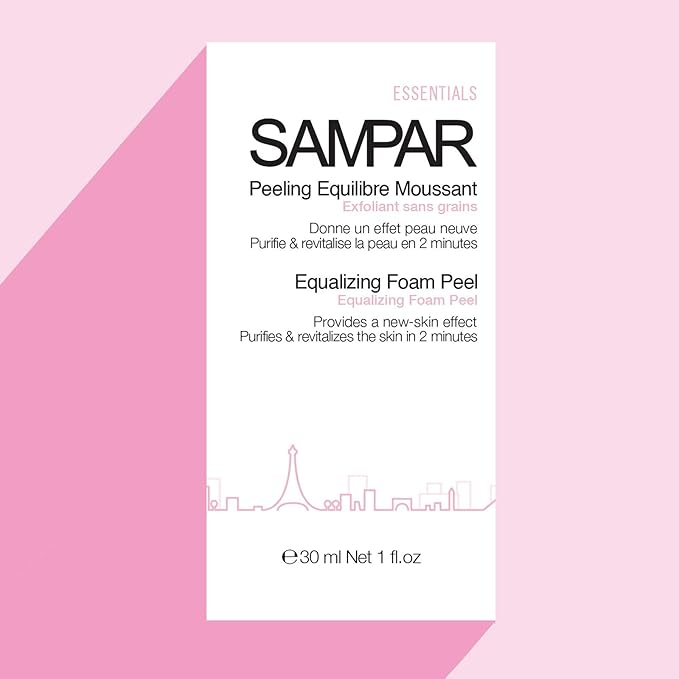 SAMPAR - Equalizing Foam Peel - Exfoliating Gel with Essential Oils for All Skin Types - Gentle Peel for Uneven Skin Tone & Blemishes - Made in Paris (1 oz)