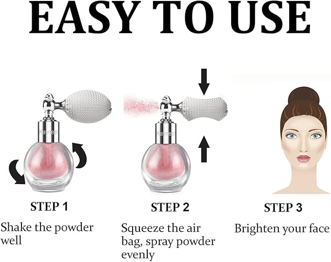 Shimmering Spray Powder Sparkle Powder, kaynest Body Glitter Face High Gloss Spray Highlighter Loose Powder Makeup Spray for Women Hair Nails Makeup (9#Dolce Pink)