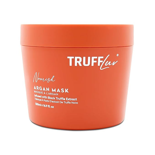 TruffLuv | Nourish Collection Argan Mask, Infused with Black Truffle Extract, Revitalizing & Restoring Hair Mask, Deeply Conditions & Repairs Dry Damaged Hair, Paraben Free, Sulfate Free, 16.9 Fl Oz