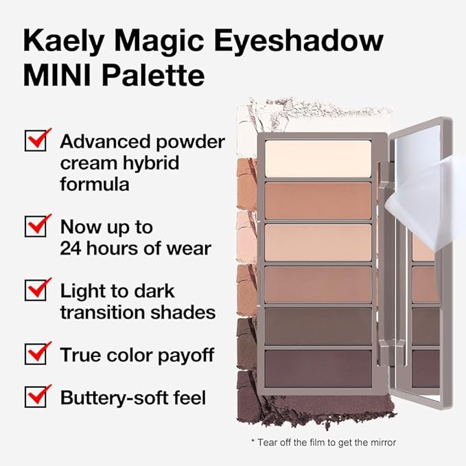 6 Colors Mini Nude Brown Neutral Eye Shadow Palette Makeup for Older Women, Matte Shimmer Eyeshadow Palette Highly Pigmented Waterproof, paleta de sombras de ojos, Vegan & Cruelty-free, 10