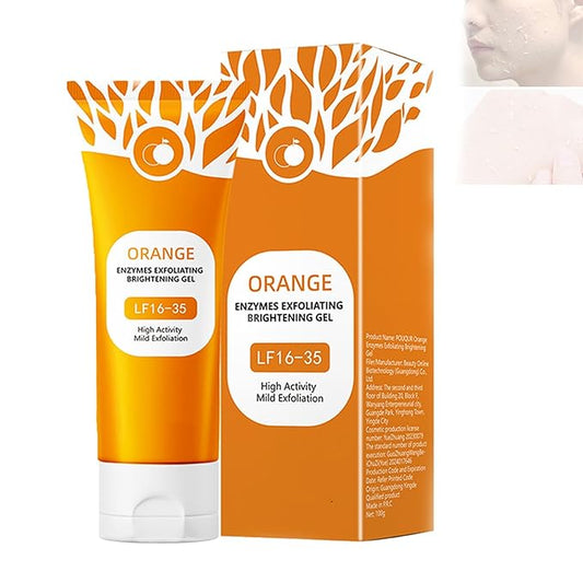Orange Exfoliating Gel for Face and Body, Orange Enzymes Exfoliating Cleansing Gel, Clean Pores Remove Blackheads for All Skin Types (1 PC, 100 Ml)