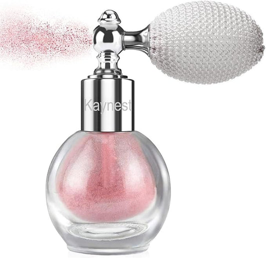 Shimmering Spray Powder Sparkle Powder, kaynest Body Glitter Face High Gloss Spray Highlighter Loose Powder Makeup Spray for Women Hair Nails Makeup (9#Dolce Pink)