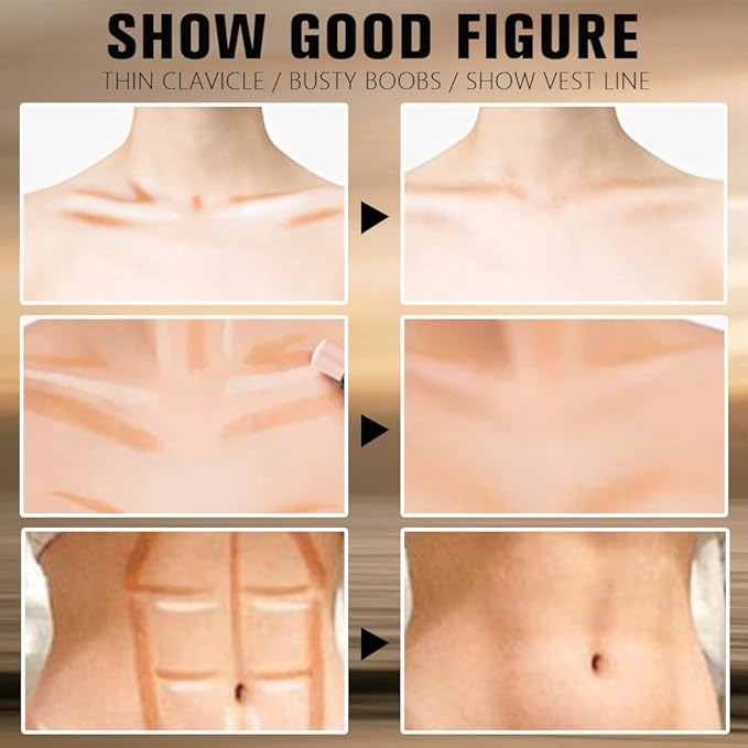 2in1 Cream Contour Highlighter Stick, Neutral Bronzer Makeup Sticks, Applies Dual-Ended Sculpting Stick for Face Body, Long Lasting No Smudging, Suitable for Makeup Beginners-Universal