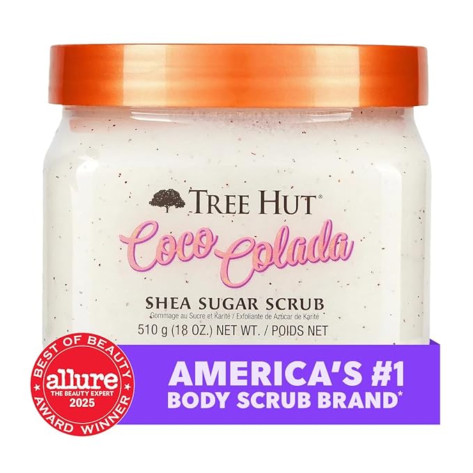 Tree Hut Coco Colada Shea Sugar Scrub, 18 oz, Ultra Hydrating and Exfoliating Scrub for Nourishing Essential Body Care