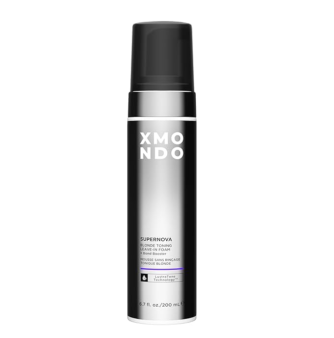 XMONDO Hair Supernova Blonde Toning Leave-In Foam, Vegan Formula Hair Toner Foam for Reducing Brassy and Yellow Tones on Blonde, Highlighted, and Gray Hair Colors, 6.7 Fl. Oz