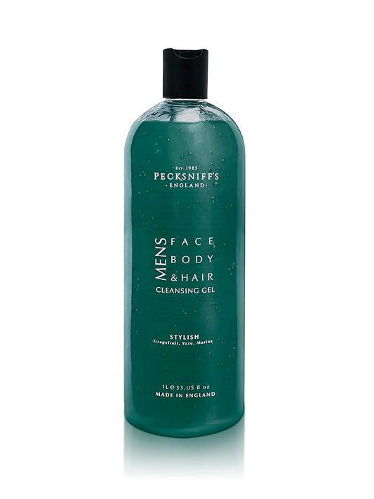 Pecksniff's Men's Luxurious Moisturizing Bath & Shower Gel | Luxury Shower with Zesty Citrus Fougere Aroma | Body Wash Men | Invigorating Stylish Scent, 1000ml