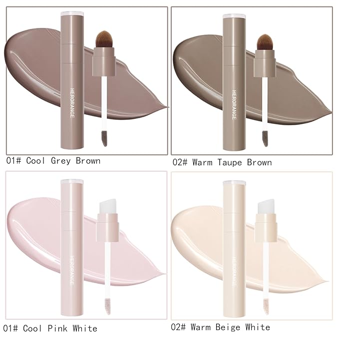 Warm Toned Natural Brown Liquid Contour Stick, Blendable Lightweight & Long-Lasting Cold Matte Grey Cream Bronzer for Face Shaping Contouring Makeup, Portable Travel Size, 02 Warm Taupe Brown