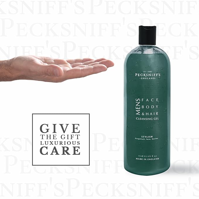 Pecksniff's Men's Luxurious Moisturizing Bath & Shower Gel | Luxury Shower with Zesty Citrus Fougere Aroma | Body Wash Men | Invigorating Stylish Scent, 1000ml