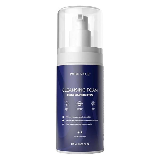 PUREANCE Cleansing Foam - Face Wash for Women - Gentle Foaming Facial Cleanser - Sensitive Skin Facewash - With Calendula, Chamomile, Lactic Acid & More - 5.07 Fl Oz