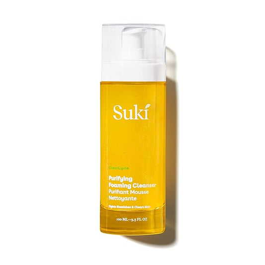Suki Purifying Foaming Cleanser Face Wash with Apple Enzymes Anthocyanins & Polyphenols for Deep Pore Cleansing on Oily Dry Sensitive Skin, Clarifying Blemish Control, Hydrating Daily Facial Wash