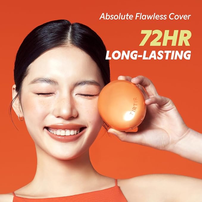 [*Mini Size*] TIRTIR Mask Fit Ai Filter Cushion Foundation | AI-Like Semi-Matte Finish - Up to 72-Hour Medium to Full Coverage Korean BB Cushion Make up Beauty, #24N Latte, 0.15 Fl Oz