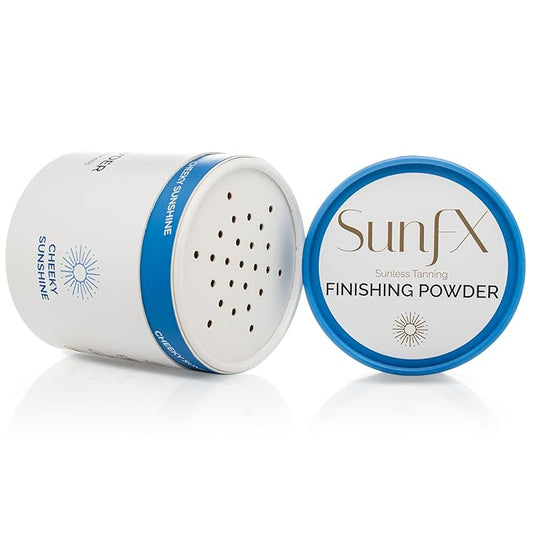 SunFX Post Spray Tan Translucent Finishing Powder | Talc Free | Sunless Tanning Setting Powder | Shimmer | Cheeky Sunshine 4.00 Ounce (Pack of 1)