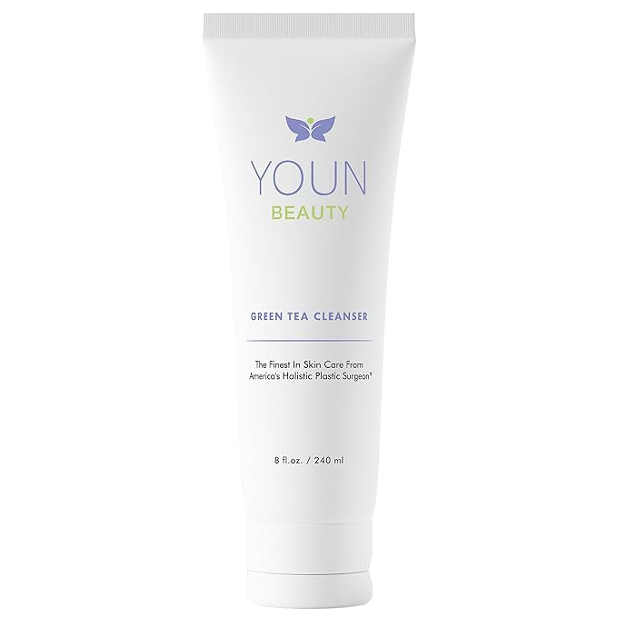 YOUN Beauty Green Tea Face Cleanser by Dr. Anthony Youn – Paraben-Free, Hydrating Facial Cleanser with Aloe Vera, Chamomile & Cucumber Extracts – Daily Face Wash for All Skin Types