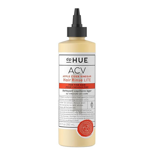 dpHUE Apple Cider Vinegar Hair Rinse Lite, 8.5 oz - Shampoo Alternative, Scalp Cleanser & Post Workout Rinse - Won’t Weigh Fine Hair Down - Removes Buildup & Sweat
