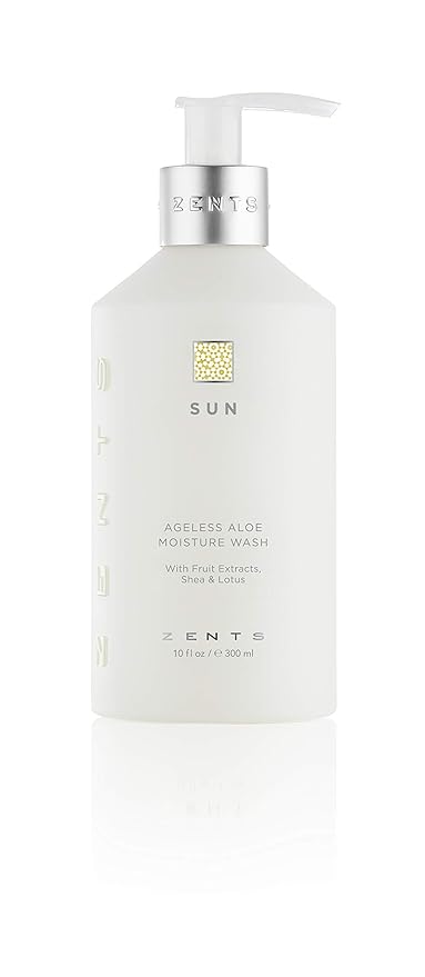 Zents Hand & Body Wash (Sun Fragrance) | Hydrating Anti-Aging Cleanser with Organic Shea Butter & Aloe for Dry Skin | Gentle & Nourishing | 10 fl oz