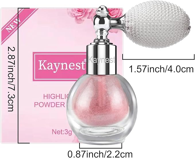 Shimmering Spray Powder Sparkle Powder, kaynest Body Glitter Face High Gloss Spray Highlighter Loose Powder Makeup Spray for Women Hair Nails Makeup (9#Dolce Pink)