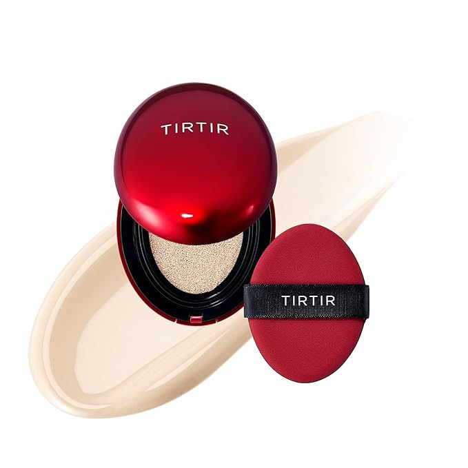 [*Mini Size*] TIRTIR Mask Fit Red Cushion Foundation | Full coverage, Weightless, Skin fit, Satin Glow Finish, Korean Makeup, beauty, Tattoo cover up, Buildable (#13N Fair Ivory, 0.15 Fl Oz)