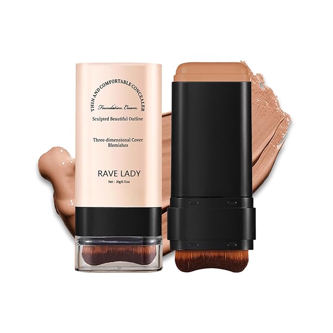 Stick Foundation Contour Long-wear Lightweight Brighten Blemish Concealer Foundation Stick Beauty Makeup 05#DEEP WHEAT COLOR