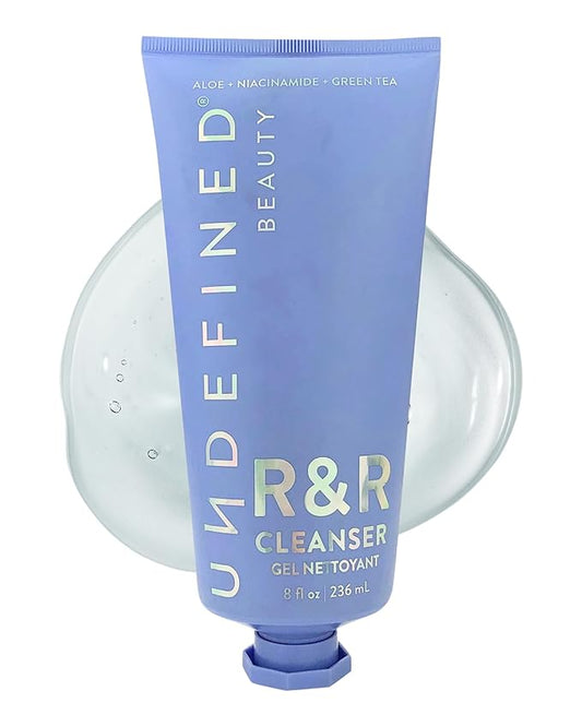 Undefined Beauty R&R Cleanser 8oz – Balancing Gel Cleanser with Niacinamide, Centella, Green Tea & Tremella Mushroom