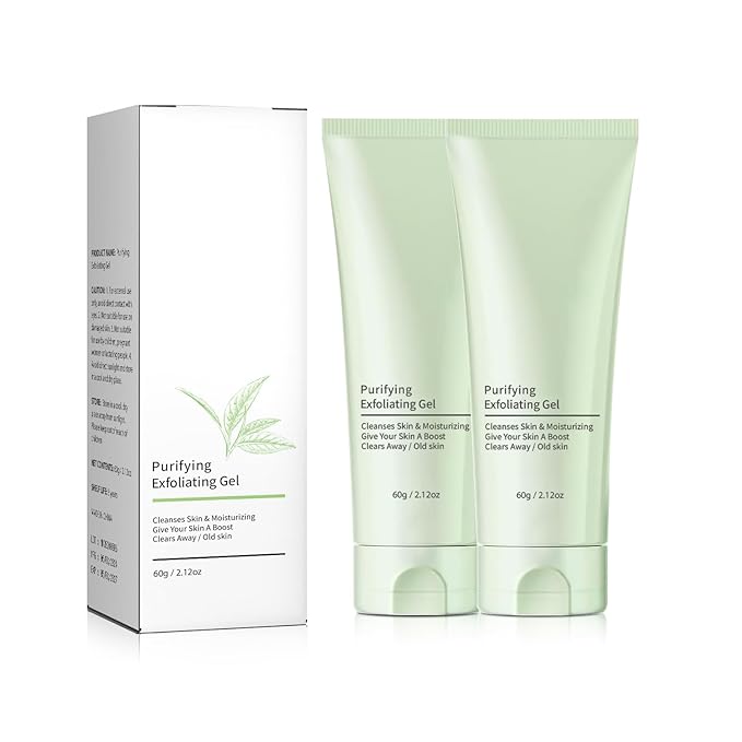 2 Pack Purifying Exfoliating Gel，Face & Body Exfoliating Cream，Purifying Cream，Deep Pore Cleansing, Moisturizes Skin, Moisturizes and Exfoliates， Suitable for All Skin Types，2.12Oz Each