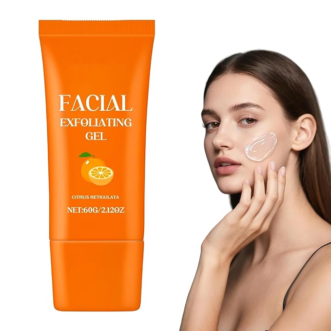 Facial Exfoliating Gel with Natural Orange Extract, Deep Cleansing Exfoliating, Moisturizing, Cleansing and Rejuvenating for All Skin Types (1 pcs, 2.12 OZ)
