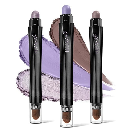 3PCS Eyeshadow Stick Sets,Pro Longwear Cream Eye Shadow Sticks Pencil Crayon,Eye Brightener Stick-Lilac Love