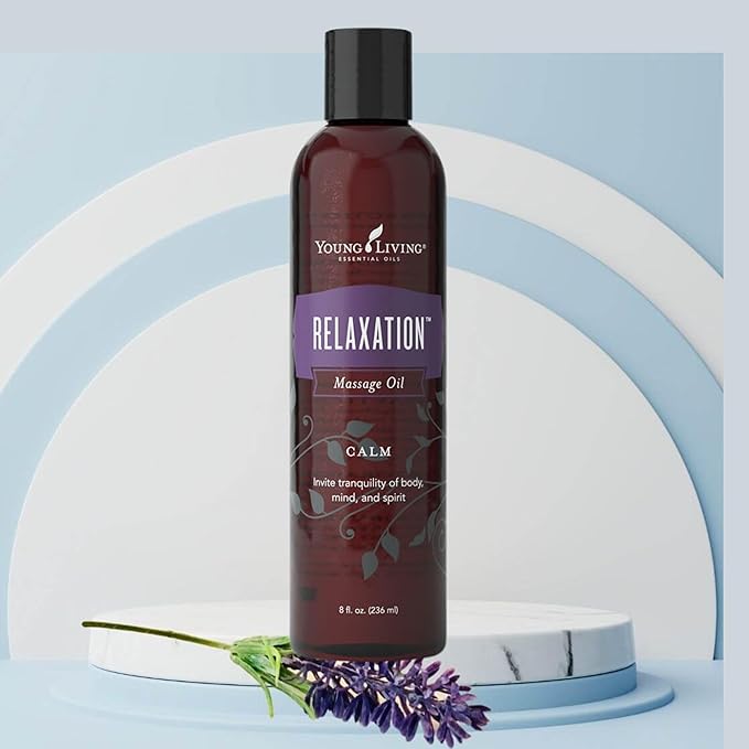 Young Living - Relaxation Massage Oil 8 oz. | Moisturizing Body Oil | Dry Skin Nourishment | Natural Skincare Remedy | Relaxing Body Care | Restful Aromatherapy