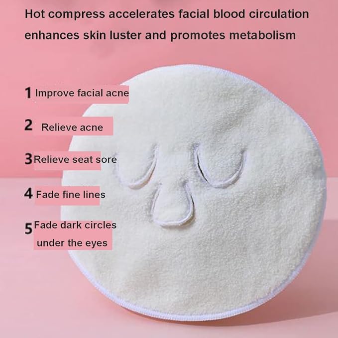 Angzhili 2 Pcs Hot Compress Face Towel Masks, Reusable Facial Steamer Towel for Hot Cold Skin care,Moisturizing Face Steamer, Beauty Facial Towel for Home and Beauty Salon
