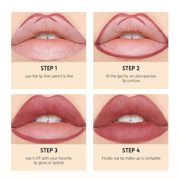 12 Pcs Pink Nude Brown Lip Liner Makeup Set - Waterproof & Smudge-Proof Matte Pencil Lip Liner Pack, Long-Lasting & Durable, Smooth & Easy Glide, Non-Smudge, Contouring, Filling & Layering (Set B)