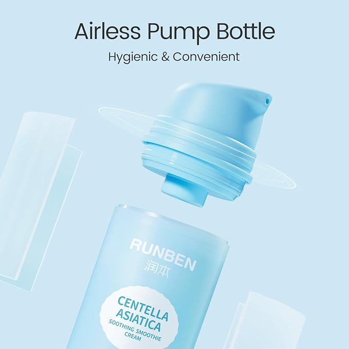 RUNBEN Baby Face Gel Cream with Centella Asiatiaca | Lightweight Toddler Moisturizer | Clean & Gentle Lotion for Kids Sensitive Skin | Waterless Formula | Fragrance Free | 2.64 oz