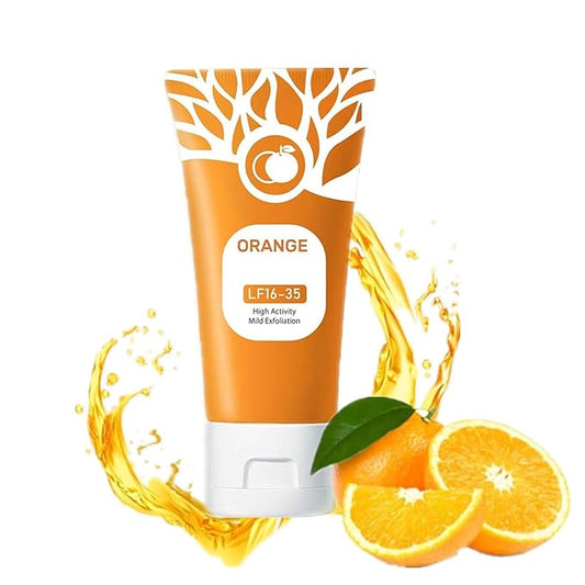 Orange Exfoliating Gel for Face & Body - Deep Cleansing Moisturizing Scrub with Enzymes, Organic Formula to Remove Blackheads & Smooth Skin, Suitable for All Skin Types (1pc, 50g)
