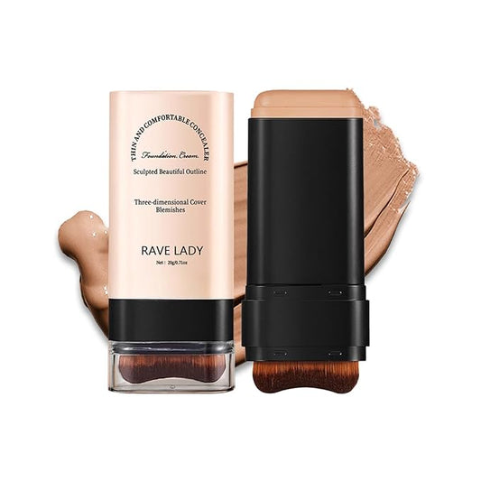 Stick Foundation Contour Long-wear Lightweight Brighten Blemish Concealer Foundation Stick Beauty Makeup 04#WHEAT