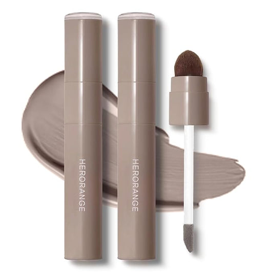 2PCS Cool Toned Liquid Contour Stick for Fair Pale Light Olive Skin, Grey Nose Contour with Brush, Long Lasting Cream Bronzer Gray, Blendable Lightweight Contouring Makeup #01 Cool Taupe Brown