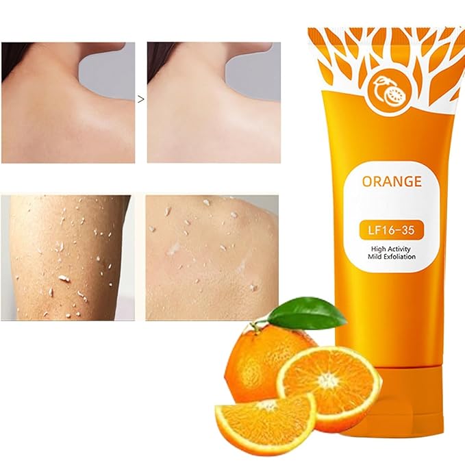 Orange Exfoliating Gel, Moisturizer Face Body Scrub 50g – Facial Cleansing For All Types Skin