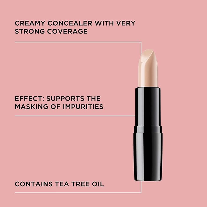 ARTDECO Perfect Stick – concealer stick in natural sand N°5 - masking skin imperfections with full coverage & dark circles - get rid of blemishes - with calming Tea Tree oil - face makeup - 0.14 Oz