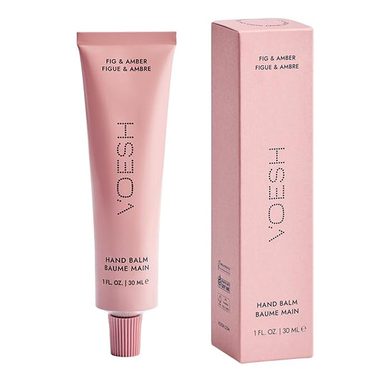 VOESH Vegan Hand Balm Fig & Amber 1 oz – K-Beauty Korean Skincare Hand Cream for Dry Hands – Non-Greasy Fast-Absorbing Moisturizer with Turmeric Mango Butter and Squalane – Travel Size