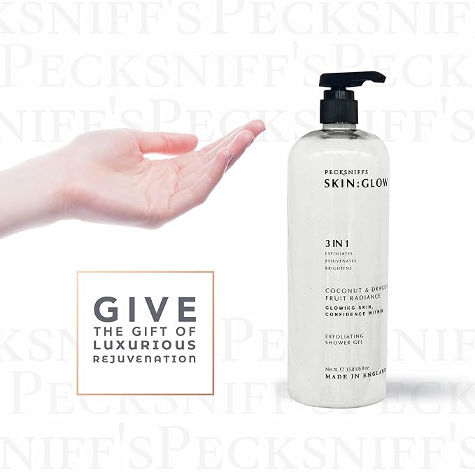 Pecksniff's Coconut & Dragon Fruit Radiance Exfoliating Shower Gel | 1000 ml / 33.80 Fl Oz
