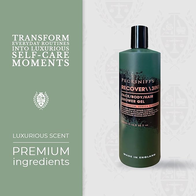 Pecksniff's Recover Magnesium 3-in-1 Arnica and Pepper Shower Gel | 500ml /16.9 Fl Oz