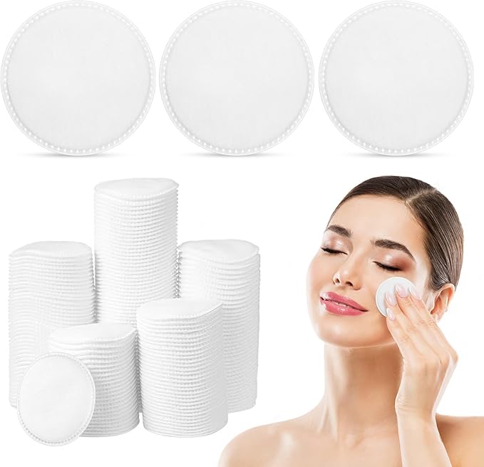 Zerodeko 200 Pcs Thickened Makeup Cotton Pads Facial Cotton Rounds for Makeup Removal Skin Care Soft Lightweight and Odorless Disposable Pads